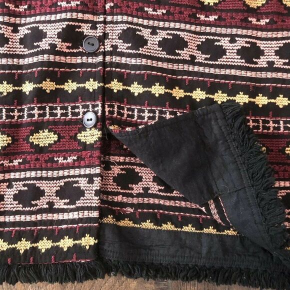 Duplan Women’s Size 10P Lightweight Jacket Embroidered Aztec Art to Wear Tribal - Picture 8 of 12